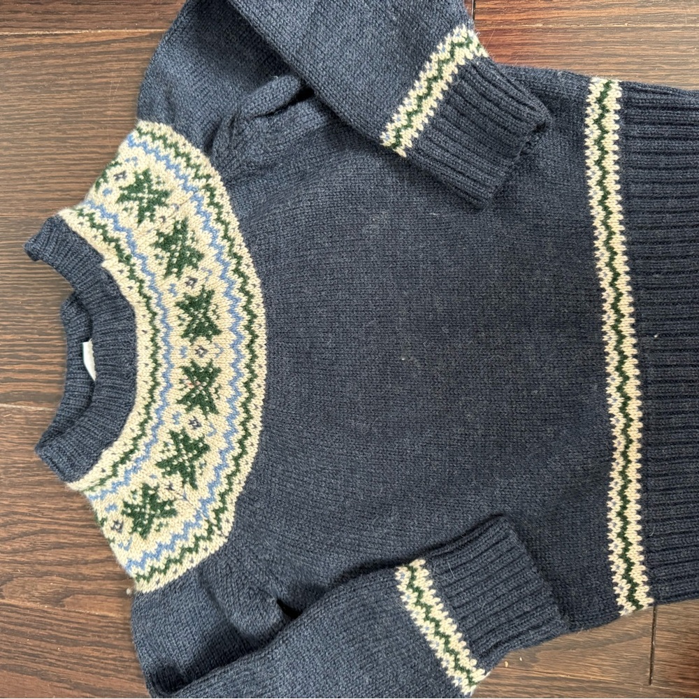 Men's Navy Patterned Sweater
